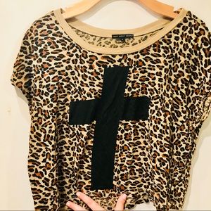 Urban Outfitters Cheetah Leopard Crop Top Cross